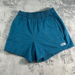 The North Face Womens S P Teal Green Jersey Athletic Shorts Pockets ElasticWaist